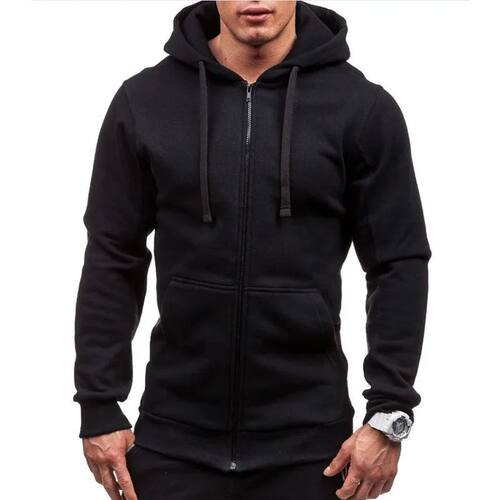 Solid color cardigan zipper hooded sweatshir开衫拉链连帽卫衣