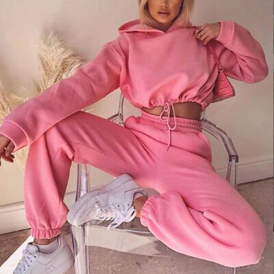 Long sleeved hoodie long pant twopiece set长袖卫衣长裤两件套