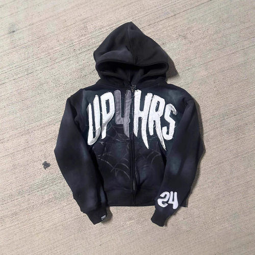 印花开衫外套拉链卫衣Printedcardigan jacket zipper sweatshirt