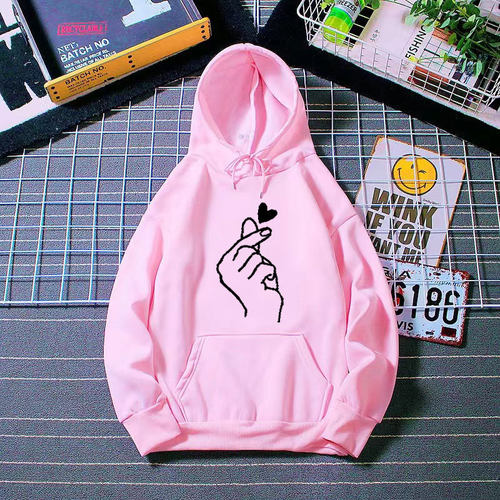 大码宽松加绒连帽卫衣女 loose hooded sweatshirt added padding
