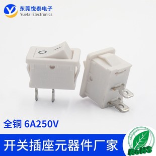 安规认证 21mm两档两脚船型开关2档2脚电源翘板开关6A RS601