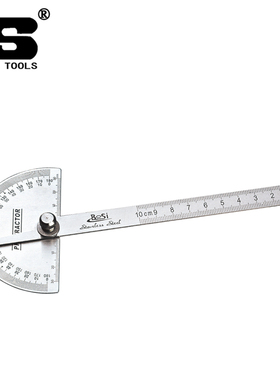 波斯工具 不锈钢角度尺 角尺180度旋转 6寸(90X150mm)BS-A318正品