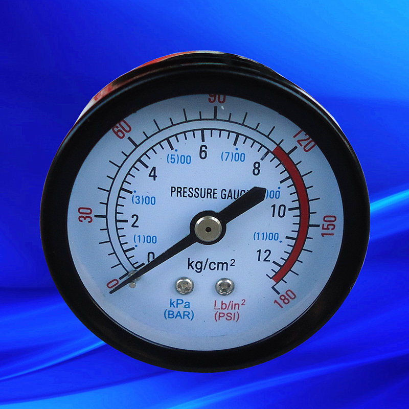 小型空压机气压表 静音无油空压机压力表 0.8mpa压力表 1/4寸2分