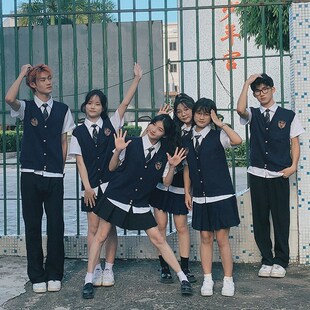 速发学院风班服校k毛衣初中高中学生j业季 运动会合唱演出毕服套装