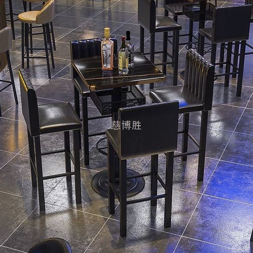 速发Z酒4复古酒吧散台桌子清吧高脚桌椅组顶合制工业风小秶馆吧台
