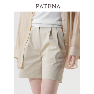 新款 女薄款 PATENA2025夏季 宽松显瘦短裤 松紧腰百搭休闲裤 阔腿裤