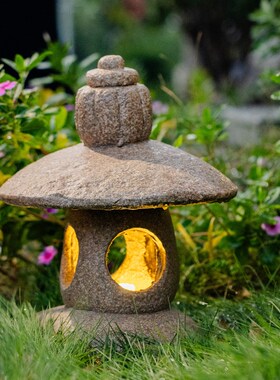 速发禅意太能仿石宫雕落地中式石灯灯笼户外庭院灯园艺景观造景装