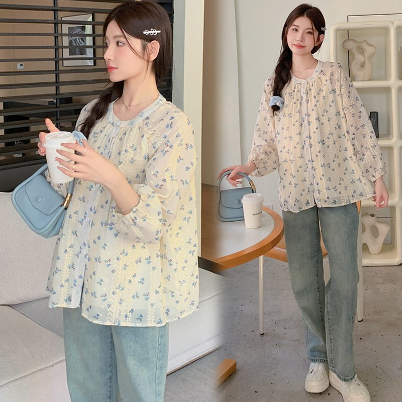 速发孕妇春装2长25春季新款孕妇装仙0美洋气淑中甜款