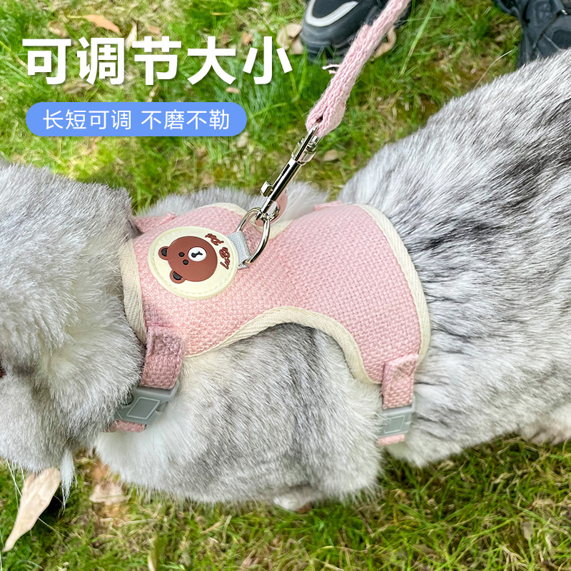 速发猫咪猫绳子防挣脱猫绳背心式溜猫绳子猫咪外出遛猫绳子
