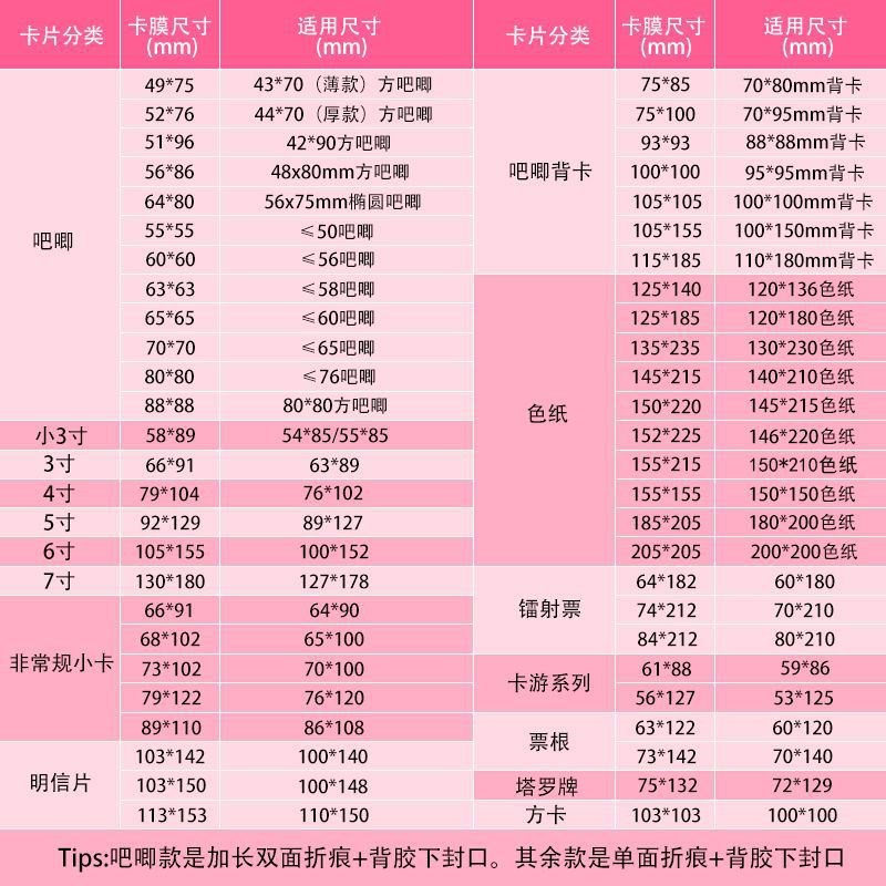现货萌吧唧袋20丝长方形防潮高透明徽章自粘Q谷子收纳自封保护套