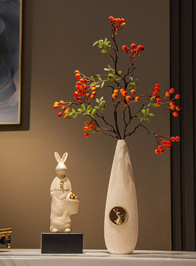 速发入户玄关招财摆兔件客厅桌面玄关电视柜创意饰档花瓶插花装高