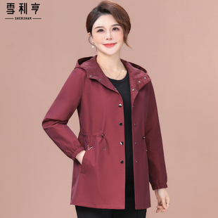 中年妈妈连帽抽绳收腰上衣 气款 速发新质时尚 减龄风5外套202衣秋装