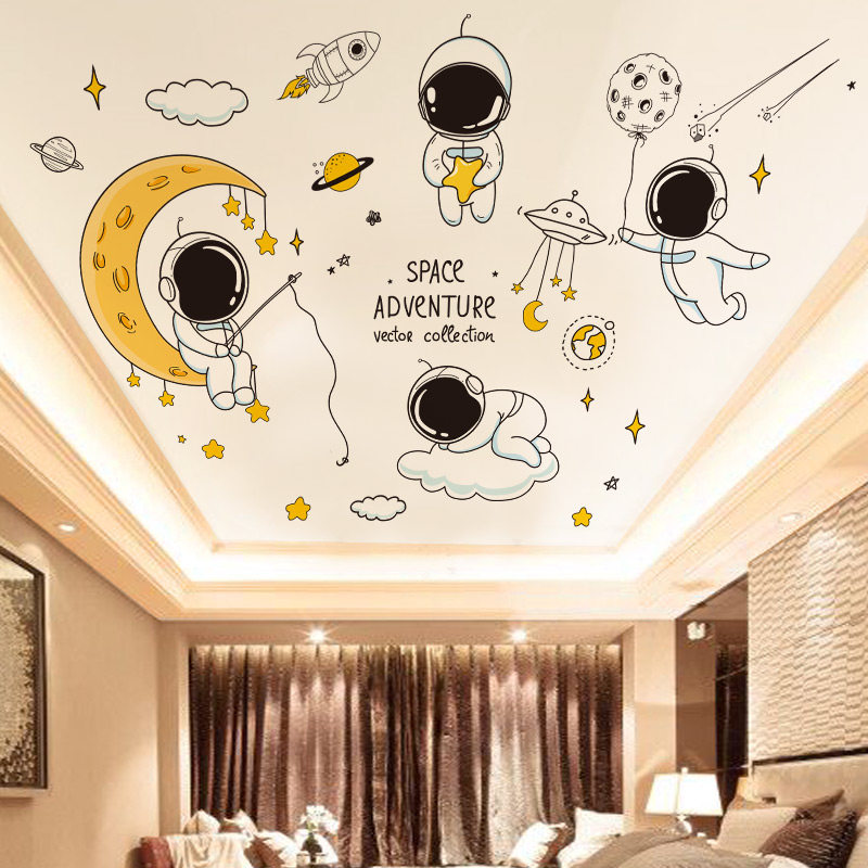 速发立体太童主题墙贴纸贴画饰花板吊顶自粘儿空房卧室装天房间布