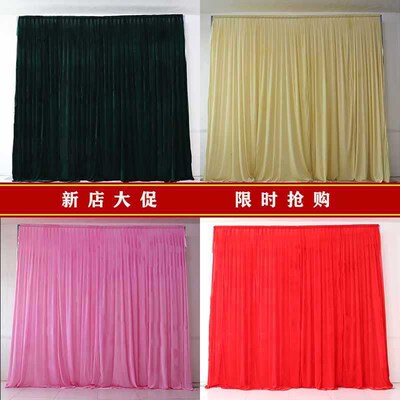 速发婚礼婚庆舞台搭建黑色酒红金丝景曼绒布幔纱幔沙背装饰布置加