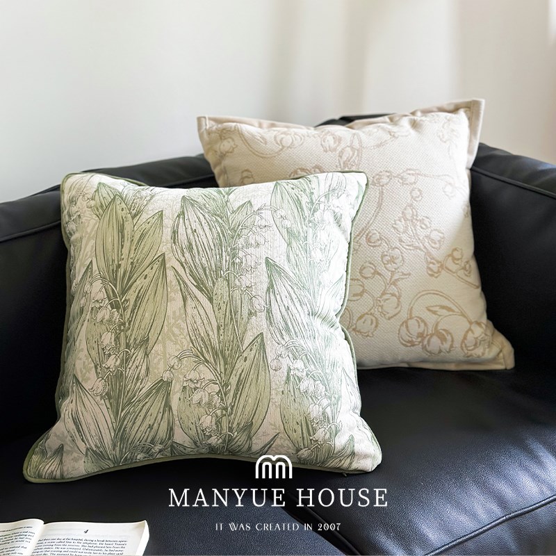 速发蔓头家 山谷铃兰 法式客厅沙发抱枕卧垫靠室床越靠垫腰枕抱枕