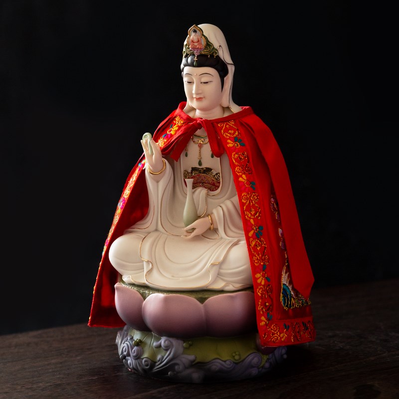 速发观音菩萨佛衣披风袈佛像斗篷莲佛刺绣 裟 神像披肩花袍衣服