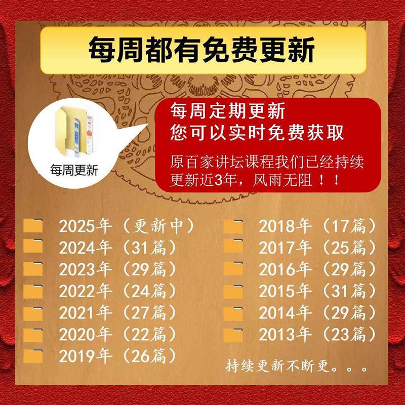 现货百家讲坛全集视频+音频国学知识2001-2025R王立群易中天代下