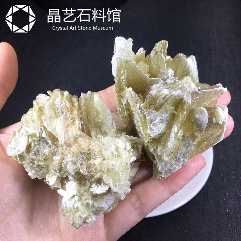 新款天然金黄色云k母原石摆件不规则矿物晶体矿石地质教学标本儿