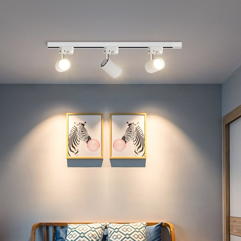 速发极简轨道射灯天用灯家厅衣帽间明装无主灯客花小射灯