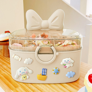 速发儿童发饰收纳盒首饰筋皮盒头饰发卡头绳饰品公主童孩双层