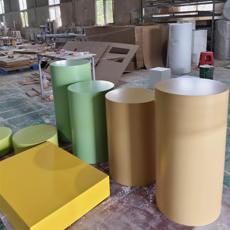 速发陈列道具高低白色直播网红地台上墙展架装饰书柜展台烤漆异型