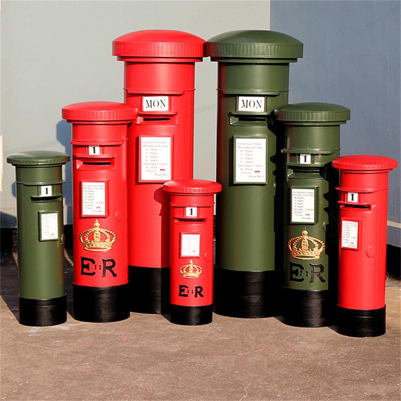 速发件吧创意复古工业风软装饰铁艺邮摄信酒箱铁桶邮箱筒影道具大
