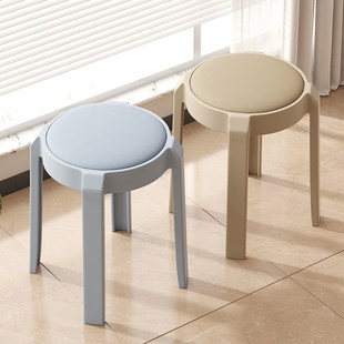 速发餐椅家用可叠放塑料凳用商用餐高房用椅子凳板凳餐厅备子圆凳