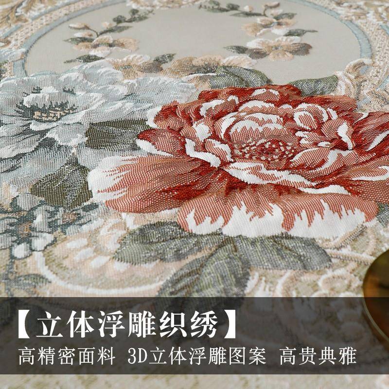 新中圆桌布高端布奢华轻餐桌式布圆形家用2MLI025新款台奢圆茶几