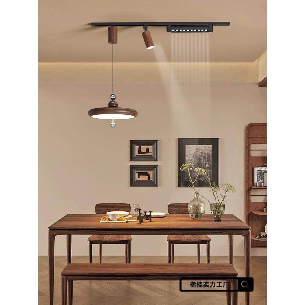 新款中古风餐厅灯可动轨道油现移代简约餐桌奶吊饭厅升降吧台748,家装灯饰光源,智能吊灯,淘宝优惠券,粉丝福利购,淘宝优惠卷