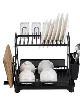 家厂直销铝制厨房架KMT铝合金双层加架厚拆装沥水碗碟厨房置物碟