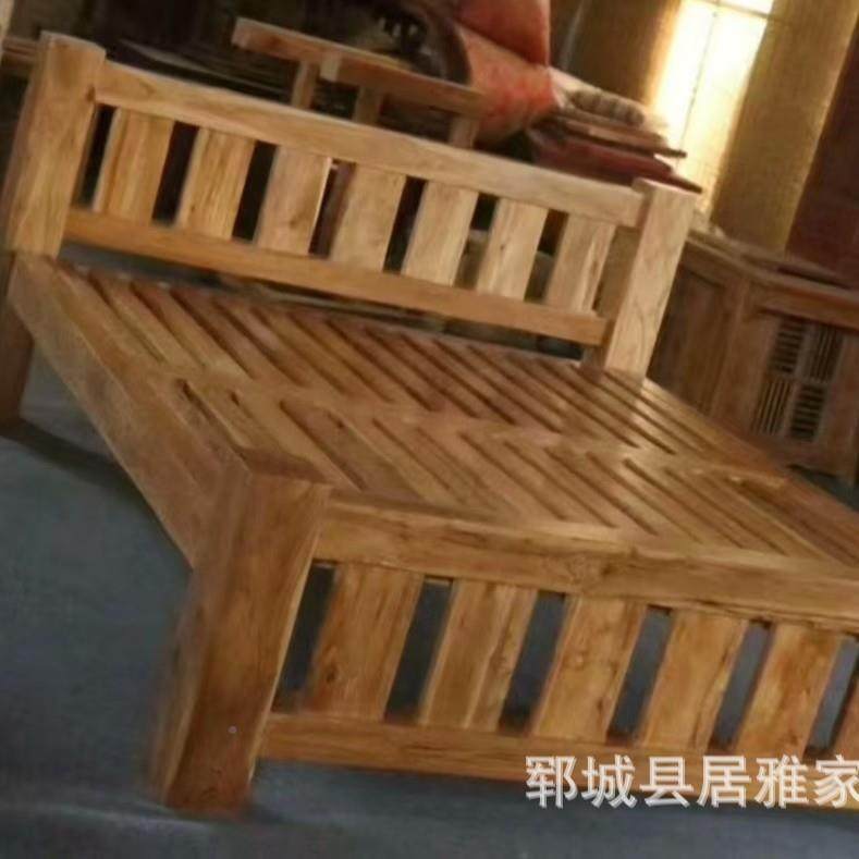 现代中式榆木家具全实木榫卯床1.5室米婚床老木床J-219卧1.8米榆,住宅家具,实木床,淘宝优惠券,粉丝福利购,淘宝优惠卷
