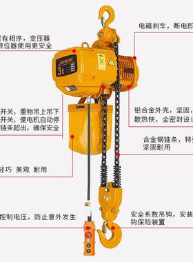 鬼头链动葫芦380V重型机0.环5T1吨23RGP5m固定运行式低净吊电空起
