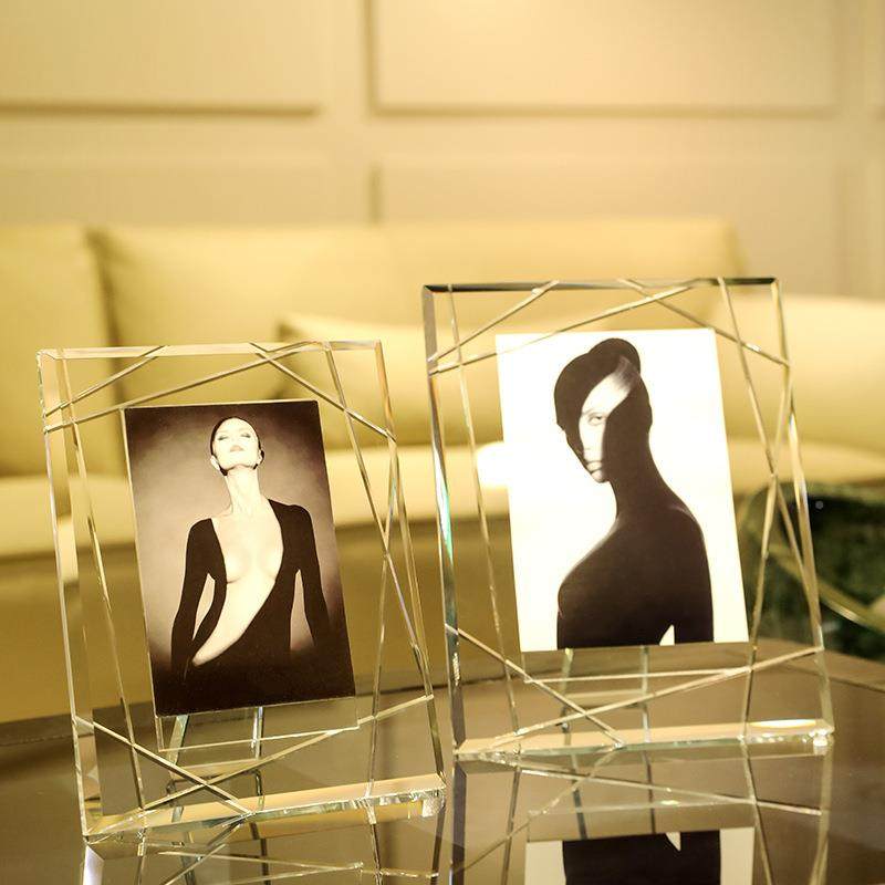 6寸像JDI7寸时尚轻样奢水晶框相片架板房床头柜办公桌相框台摆摆