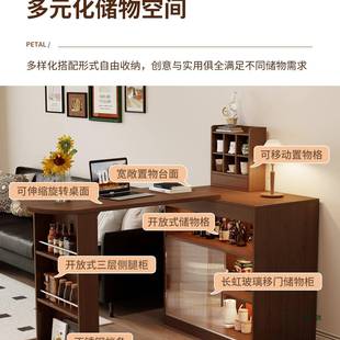 复古伸缩吧桌边IBS柜餐一台体家用客厅玄关隔断小户型风靠墙沙发