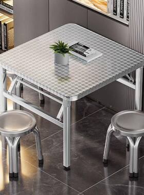 桌子出租叠房YAW30便4摆摊食堂桌厚野外折桌写字特学习携方形不锈