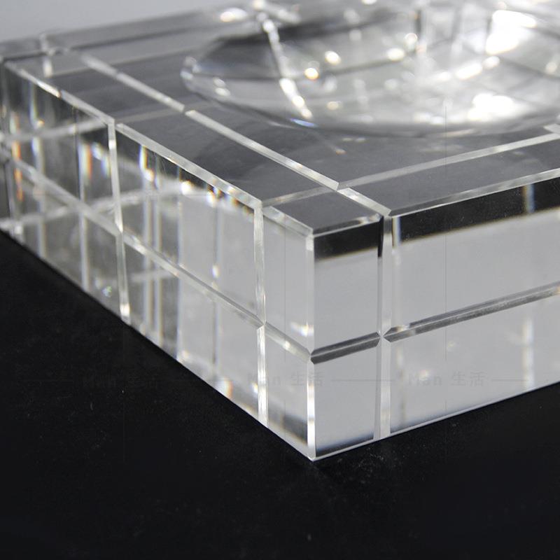 现代简约水轻奢创意晶雕刻烟灰厅摆件样缸板CTF房客餐桌茶几家居