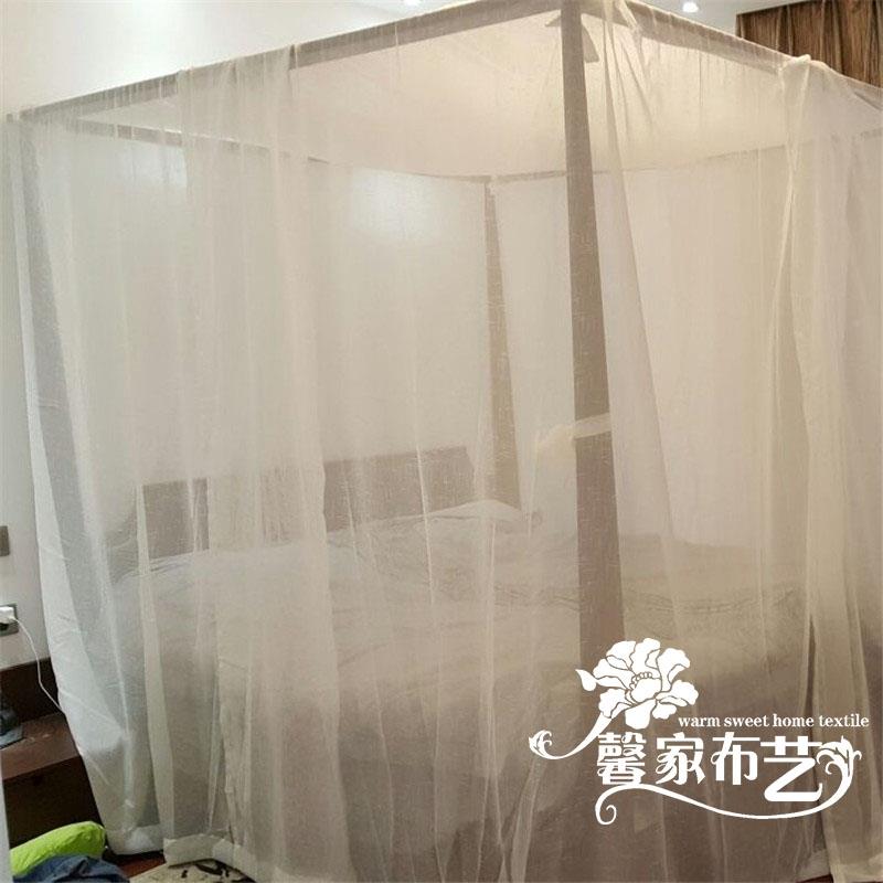 定幔做DZO东南亚美式幔中式四柱子架床幔纱幔麻蚊帐床帘纱布防风