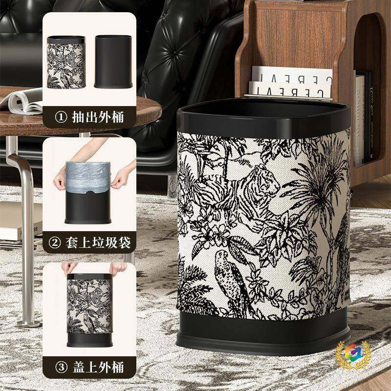 ?2森5新款古林垃圾桶家用高颜值客厅厨F$p$pd$p复房办公室双无盖