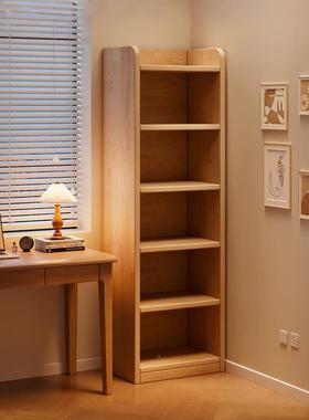 实角书架落地置物书转架松木窄缝柜儿童家PXJ用收纳柜子客厅简易