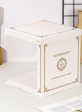 半透明糕包装蛋盒蓝XRX粉色白色6寸8色寸1寸可印lo0go