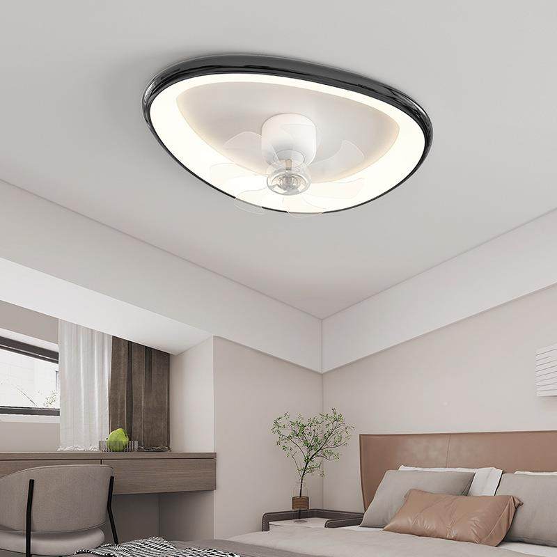 客厅灯创意MWG眼轻奢个性鹅卵石大风扇灯全光谱护网红奶油风厅卧