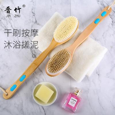 双洗澡刷亲肤软毛沐浴刷子搓澡巾搓背面部SXN搓不长求人柄猪鬃泥