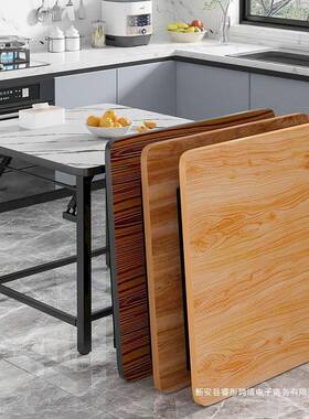 叠不腿家用可折桌正挡方形餐桌家用小ORT户型饭桌简约加厚面折叠