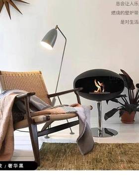 立式壁炉艺家用酒饰地精壁炉真火装火盆木脚金属脚两种BKO可术选
