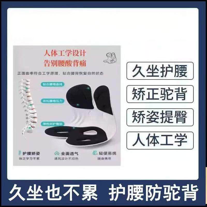 护腰坐垫办公室一QRB体靠人工学简体约现代靠塑垫料椅子垫护