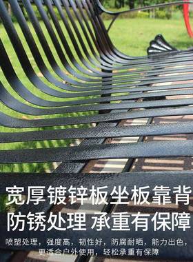 现货场户小UPB区铸铁公园椅室外休闲长椅区长排外椅广公园椅长景