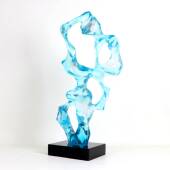 蓝色太湖石天雕摆件客厅电MZF视柜居样板间办公塑室轻奢新中式 家