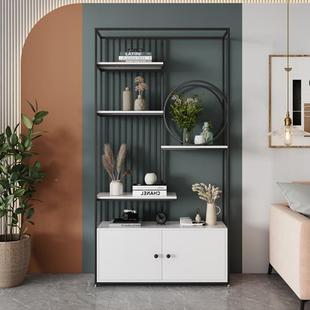 入户轻奢玄关铁艺置架落地书架隔客CTA厅断物装 饰创意展柜现示代