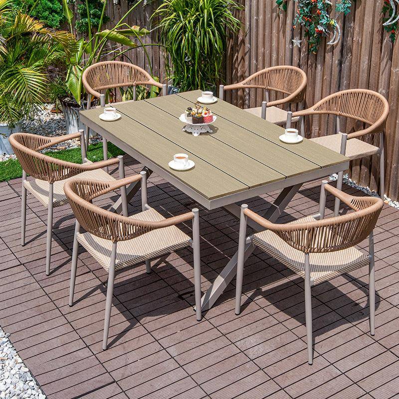 户外桌椅园庭院别墅休闲天阳台藤椅红防水防晒花网IBB室外家具组