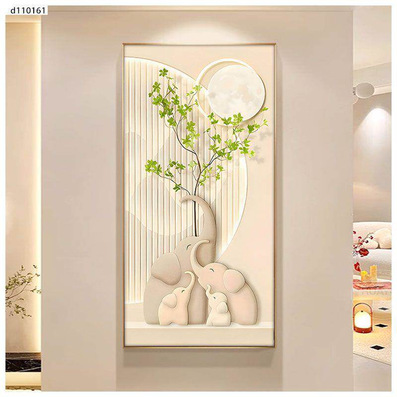 吉象如意竖现HWT代入玄关装画奶油走廊过道挂画向日葵户客厅版饰